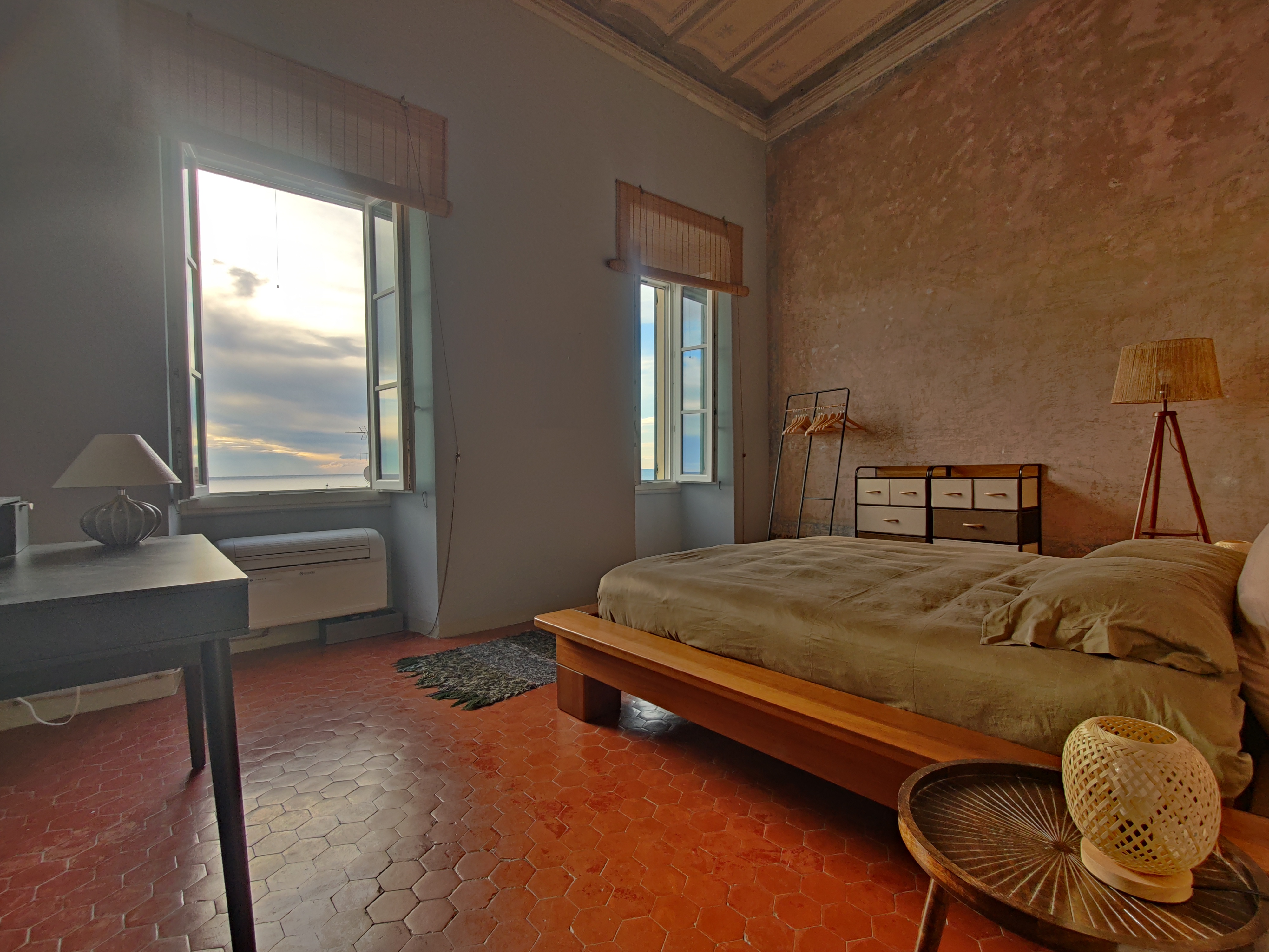 Frescoed master bedroom